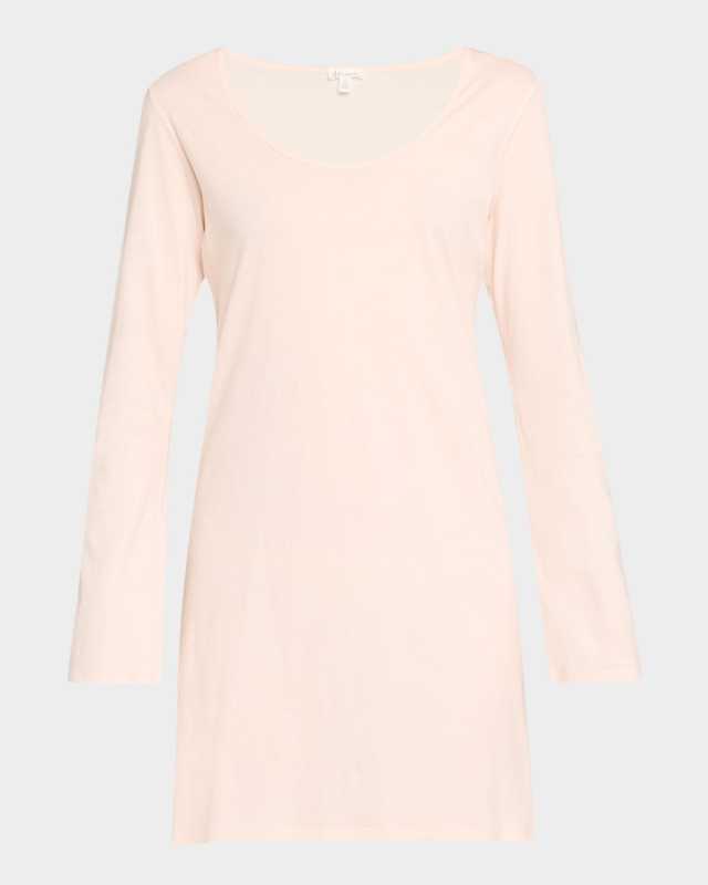 Carmine Long-Sleeve Cotton Sleepshirt